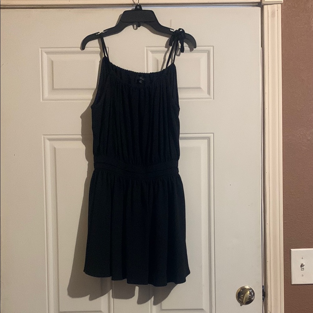French Kiss Black Spaghetti Strap Mini Sundress